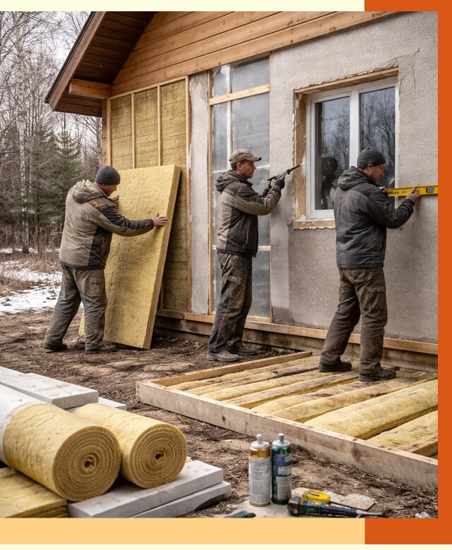 Утепление дачного дома в Бирске от 4937 руб/м2 — недорого | ТепломастерБрк